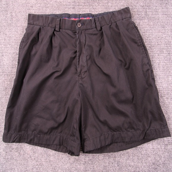 Polo Golf Ralph Lauren Other - Polo Ralph Lauren Mens Black Pleated Chino Shorts Tartan Crest Preppy 32